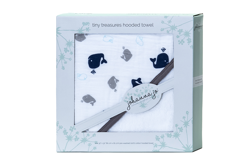 Tiny Treasures Hooded Towel Whales